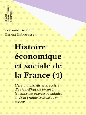 cover image of Histoire économique et sociale de la France (4)